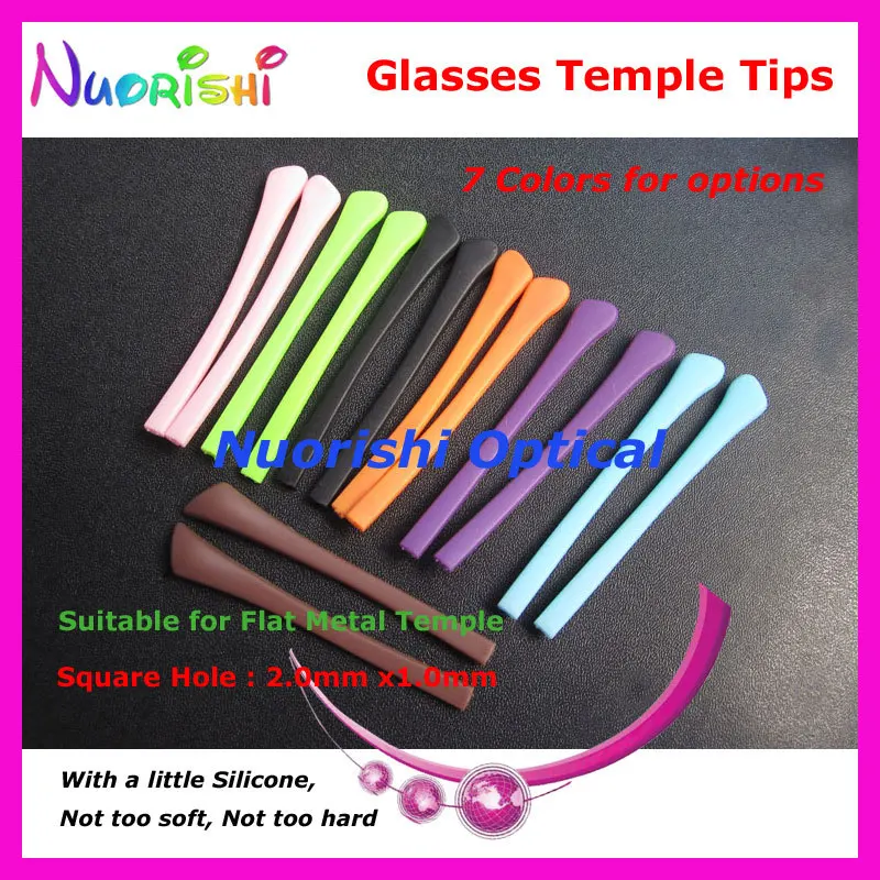 10 pairs Quality Rubber Eyeglasses Temple Tips For Flat Metal Temple