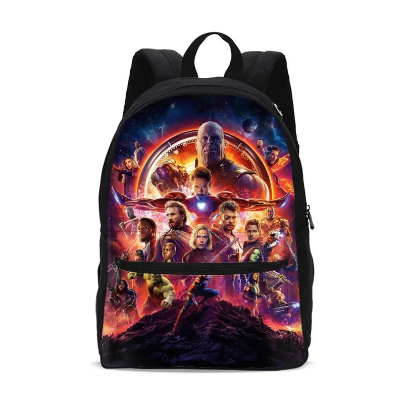 

Canvas Backpacks For Boys Girls Marvel Avengers Infinity War Super Hero 3D Printing School Bag Children Bookbag Mochila Escolar