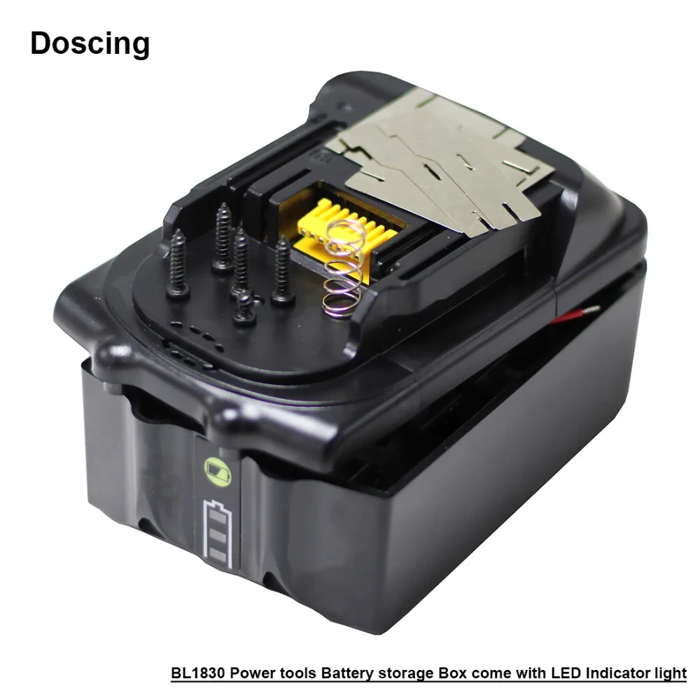 Doscing кейс для батареи и печатная плата Makita 18V BL1830 BL1840 BL1860 LXT400 BL1850 BMS со светодиодный