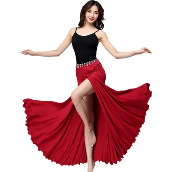 

2020 New Belly Dance Practice Sling Openwork Modal Split Cross Wave Dance Dress Suit Female