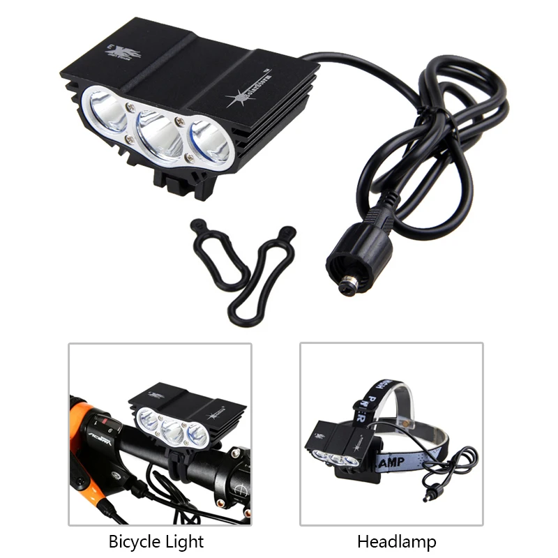 Sale 8000 Lm 3xXM-L T6 LED Bicycle Light Bike Lights HeadLight Headlamp+12000mAh Battery Pack+Headband With Charger 3