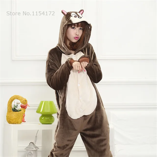kigurumi squirrel cosplay onesies pajamas cartoon animal costume pyjamas adult onesies party dress halloween pijamas