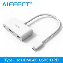 AIFFECT Type C USB 3.1 to USB HUB HDMI Female Charger Adapter Support 4K for Apple Macbook 12inch and Google Chromebook Pixel AIFFECT Type C USB 3.1 to USB HUB HDMI Female Charger Adapter Support 4K for Apple Macbook 12inch and Google Chromebook Pixel