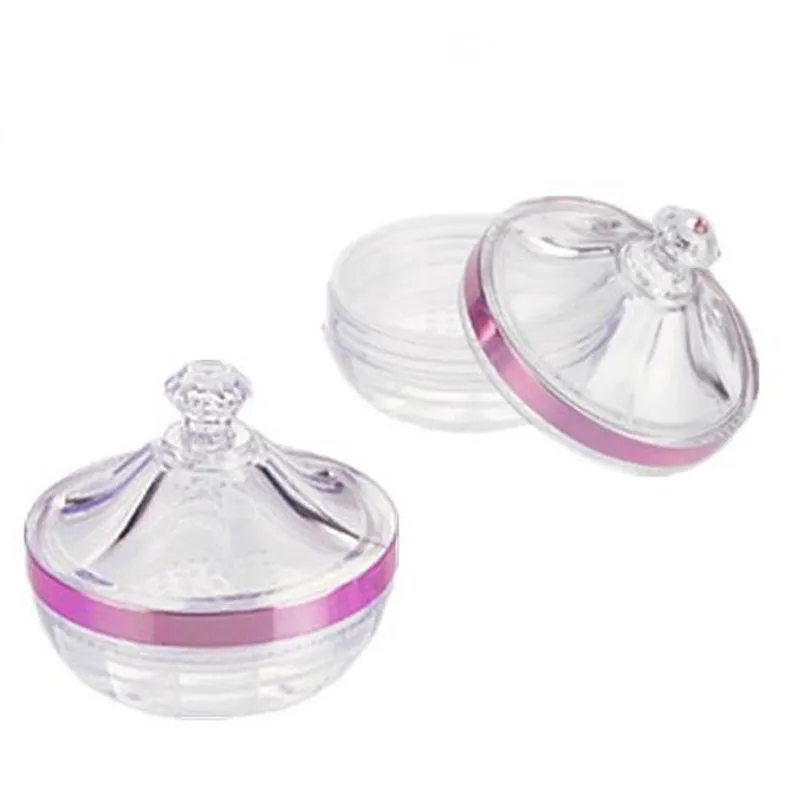 Transparent Acrylic Empty Refillable Castle Style Powder Puff Box Make