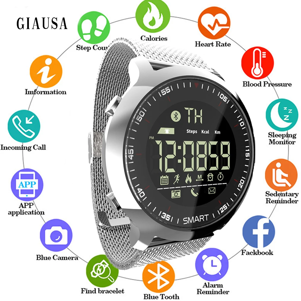 

Hot Sell Sport Watch Bluetooth Waterproof Men Smart Watch Digital Ultra-long Standby Support Call and SMS Reminder SmartWatch