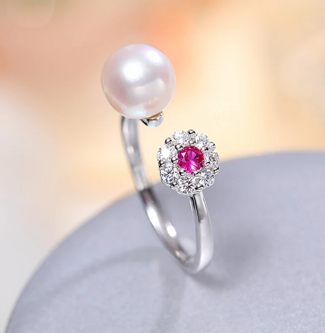 DYY+++501 Mei 8-8.5mm round white light coagulation freshwater pearl ring | Украшения и аксессуары