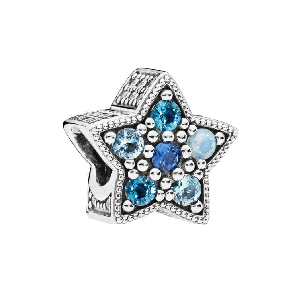 

100% Real 925 Sterling Silver Bright Star Charm Stars Charms Fit Original Bracelet Diy Jewelry