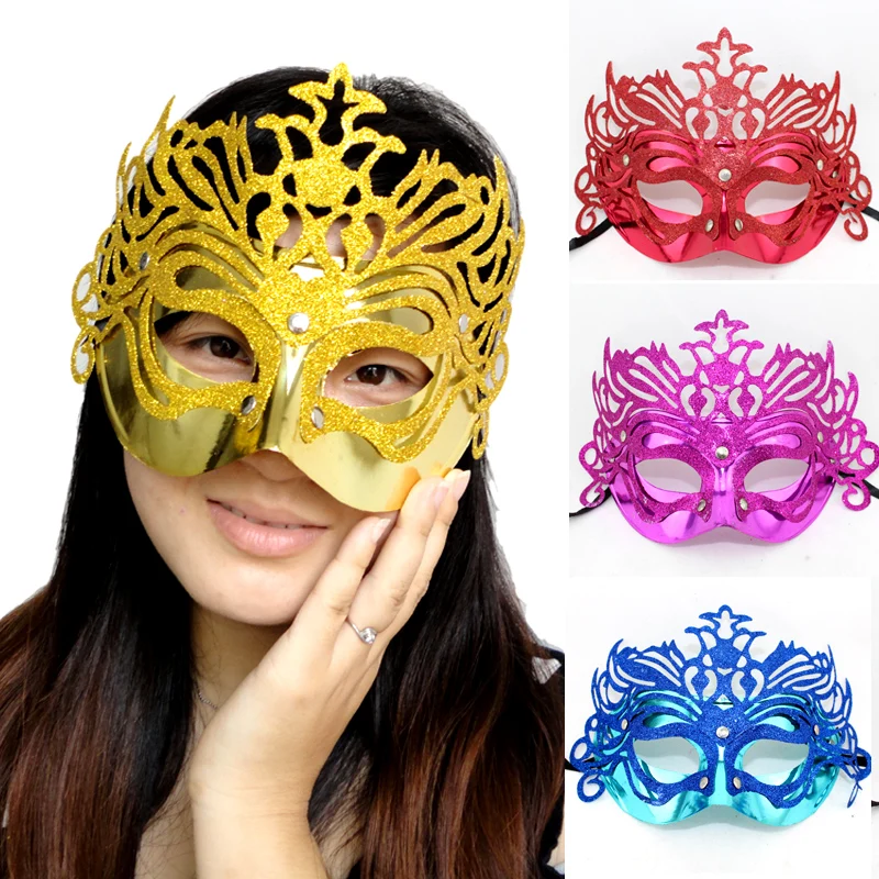Masquerade masks gold powder laciness mask Halloween 2016 free shipping