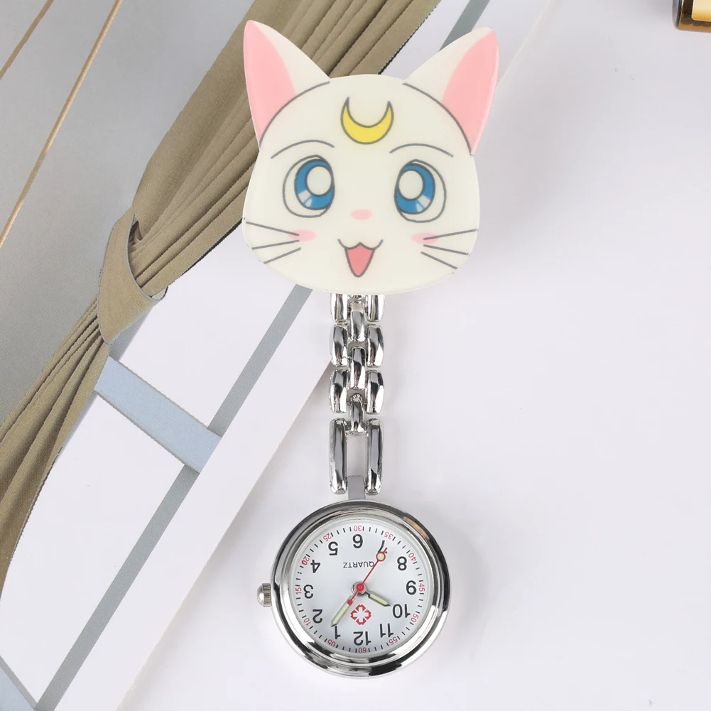 Plastic Cute Cartoon Pattern Ornament Nurse Premium Quartz Watches for Women Nurse Practical Luminous Function Pendant 4