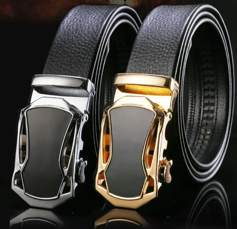 

New Designer Automatic Buckle Cowhide Leather men belt Fashion Luxury belts for men high quality business belts men CA11F