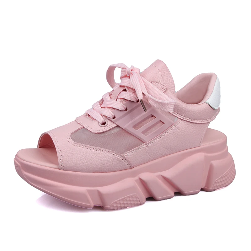 

Fashion Women Height Increasing Sandals Breathable Comfort Students Ladies Walking Shoes Summer Platform Black Sandal Sneakers