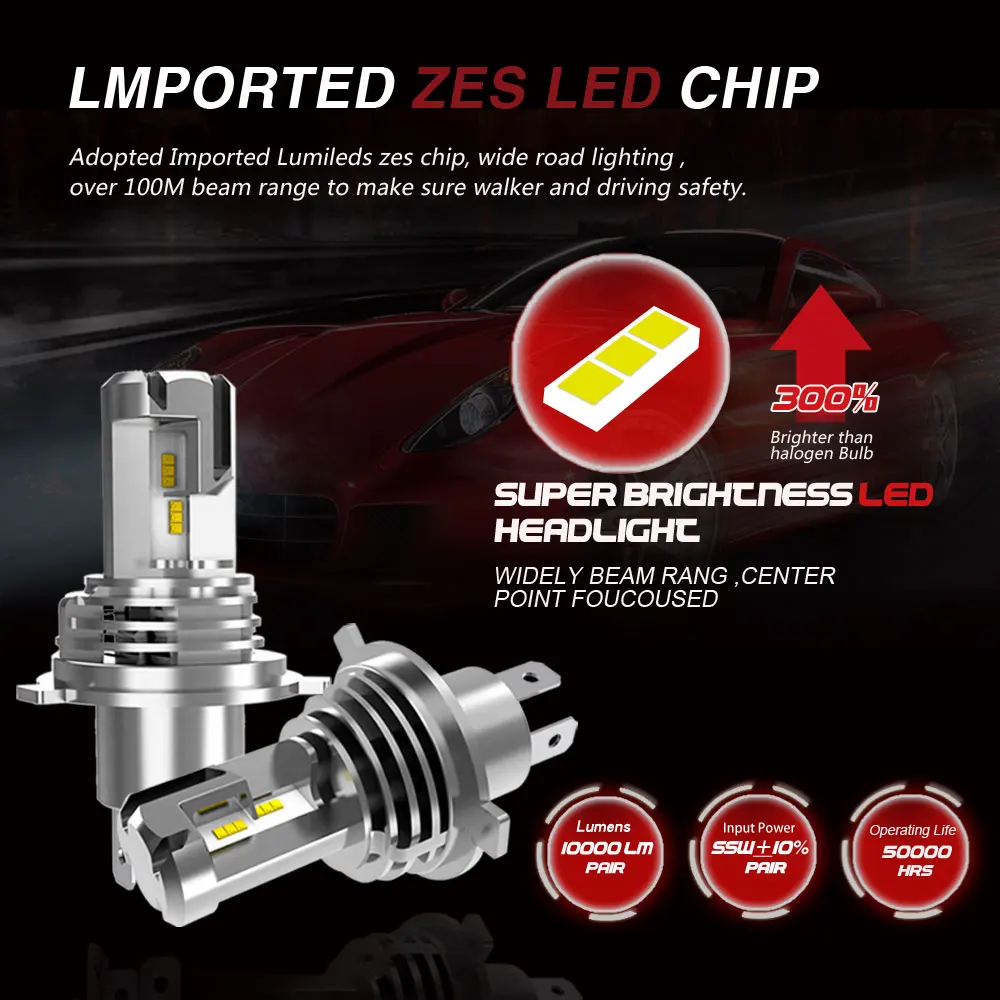XENPLUS светодиодные фары W1/M3 32V 50W H7 H11 беспроводной маленький размер H4 ZES чип C1 LED