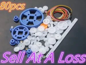 80 шт. K015B пластик DIY набор передач один двойной слой Корона вал Ось рукав полоска для зубов конические шестерни продажа в убыток США - изображение