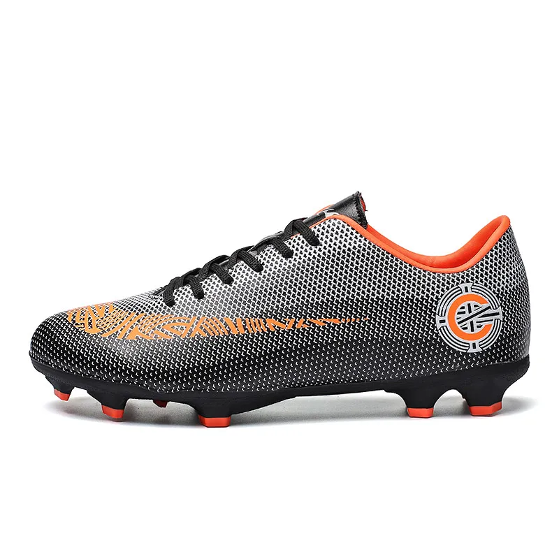 AOJILONG новые взрослые мужские уличные футбольные бутсы TF/FG футбольные бутсы тренировочные спортивные кроссовки обувь плюс размер 33-45 - Цвет: Оранжевый