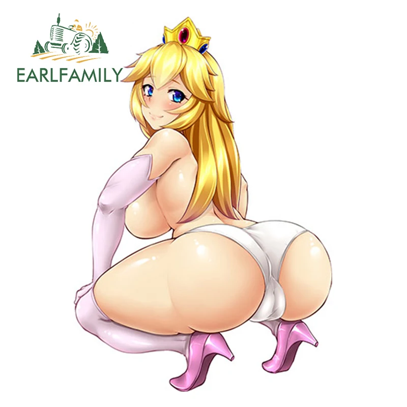 

EARLFAMILY 13cm x 9cm Sexy Hot Girl Anime Princess Peach Vinyl JDM Car Van Window Laptop Fridge Decal Sticker Beautiful Graphics