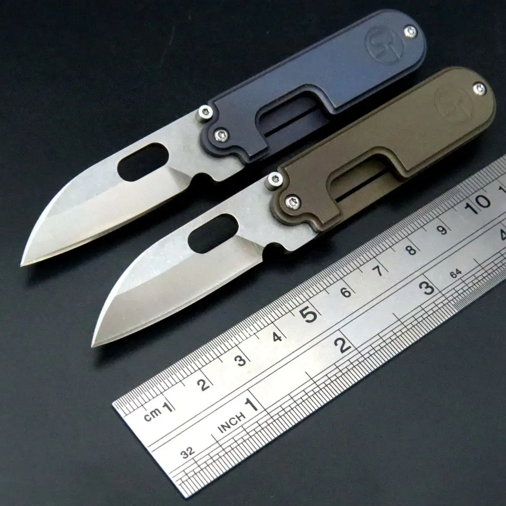 Hot sale serge Mini Bean Folding Knives Titanium Handle S35VN Blade Hunting Military Knife