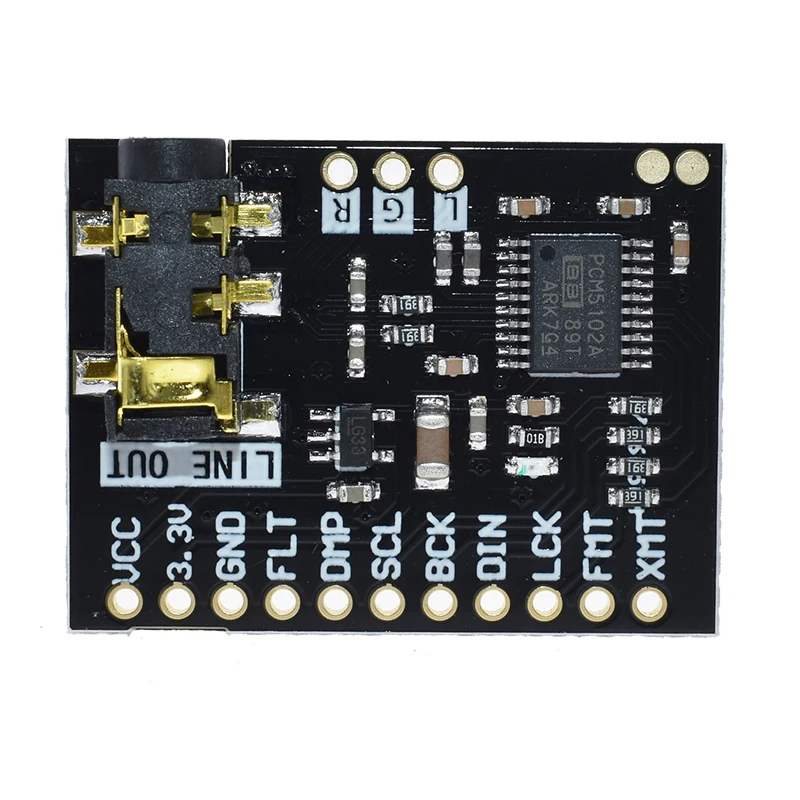 Звуковая карта для Raspberry Pi pHAT аудиокарта с интерфейсом I2S PCM5102 модуль DAC 24 битная