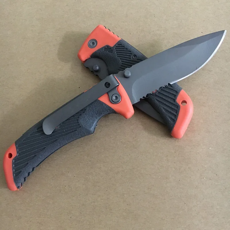

19CM Compact Scout Folding Knife Outdoor Camping Survival Knife 7CR17 Serrated Blade Rubber Handle With Box and Manual