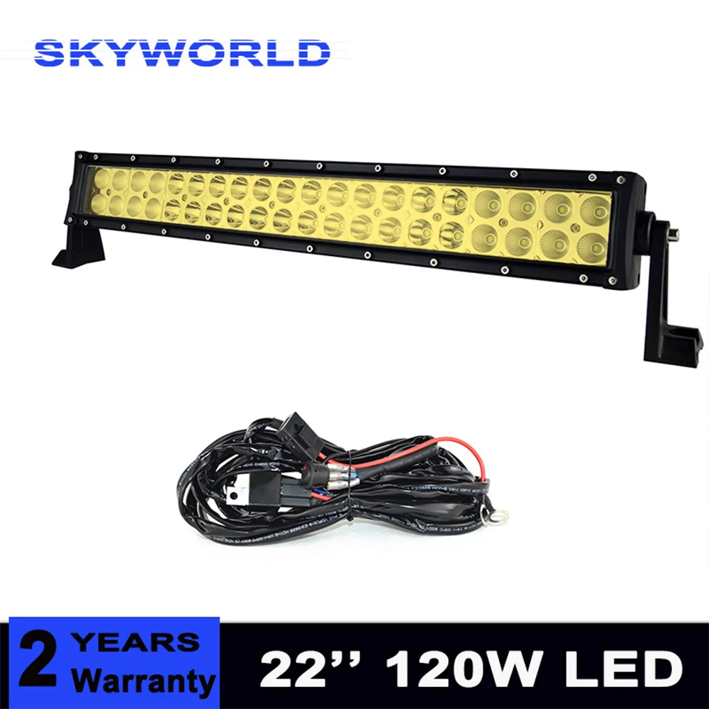 

22'' Yellow Led Work Light Car Driving Lamp Offroad Light Bar Combo For Ford Focus 4x4 Trucks Off-road Vehicles Led Bar