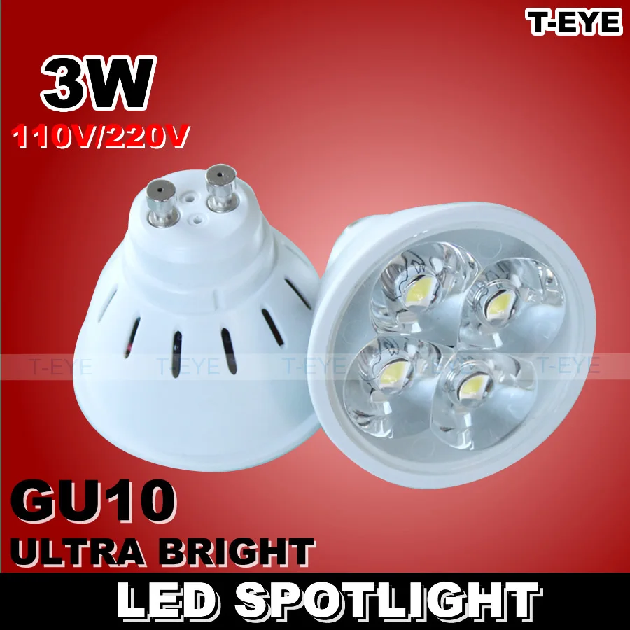 

3w led lamp gu10 led cup bulb ac 220v 110v led spotlight smd 5050  4pcs led lights  warm white/white bulb for home free shipping