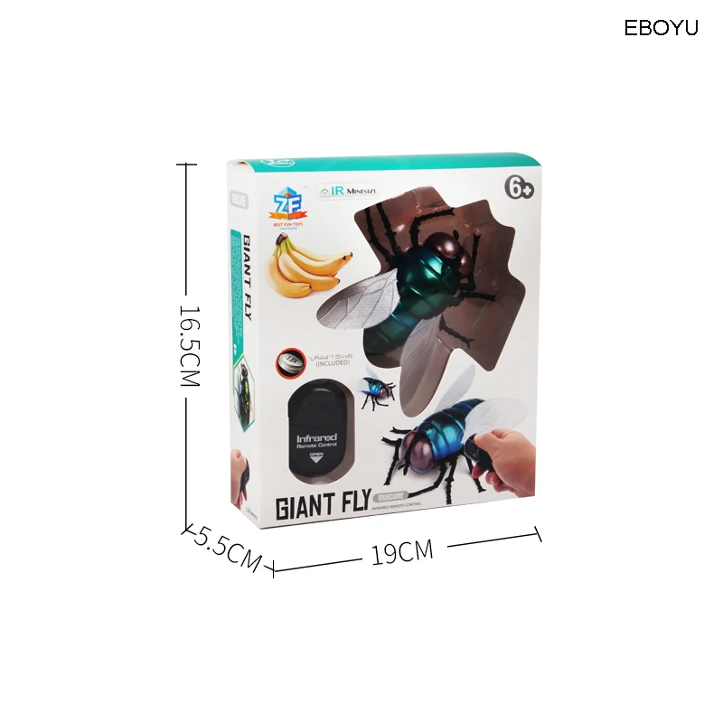 EBOYU Infrared RC Fly Bee Kids Infrared Ray Remote Control Flies Realistic Fake Fly Animal Funny RC Prank Joke Scary Trick Toys 6