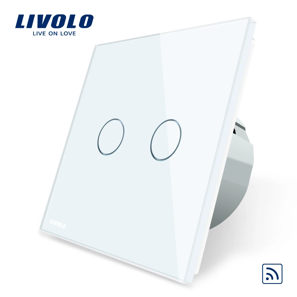 Livolo EU Standard, Crystal Glass Panel, EU standard,AC220~250V, Wall Light Remote Touch Switch+LED Indicator,C702R-1/2/3/5