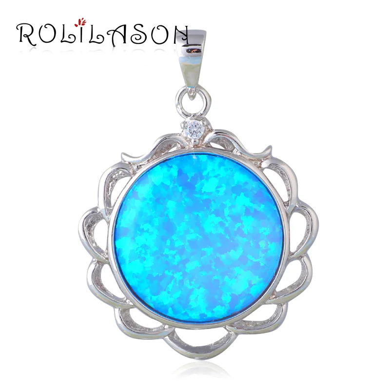 Cheap and cheerful Necklaces jewellery Round Blue Fire Opal Sterling