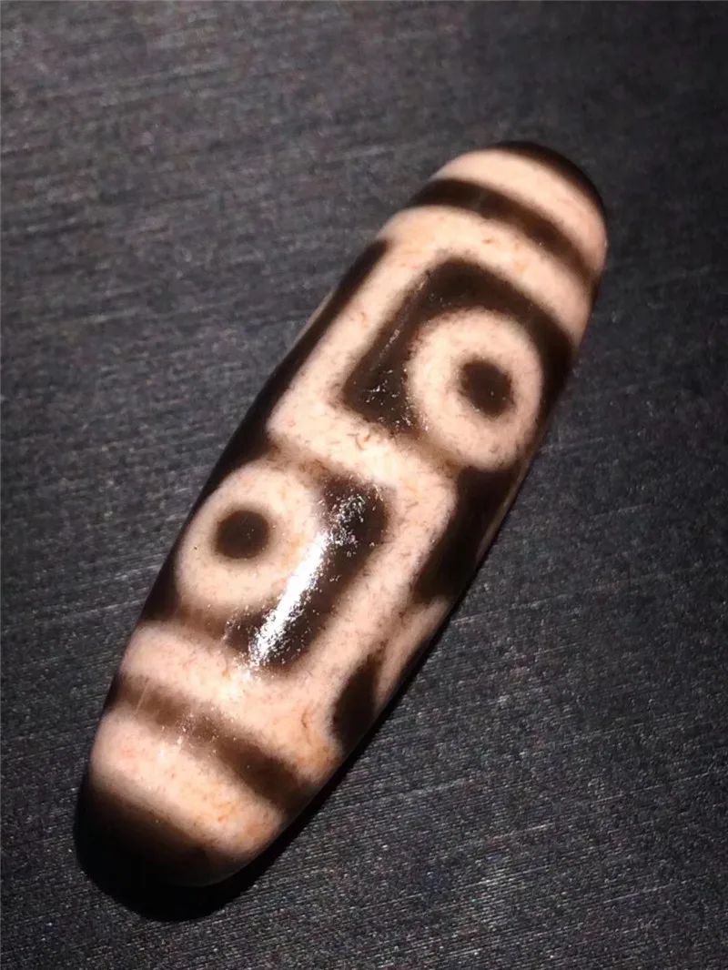 

190309-2 Cinnabar Ji Beads 6 EYES Natural Agate Material High Quality Amulet Tibet Dzi Beads Free Shipping