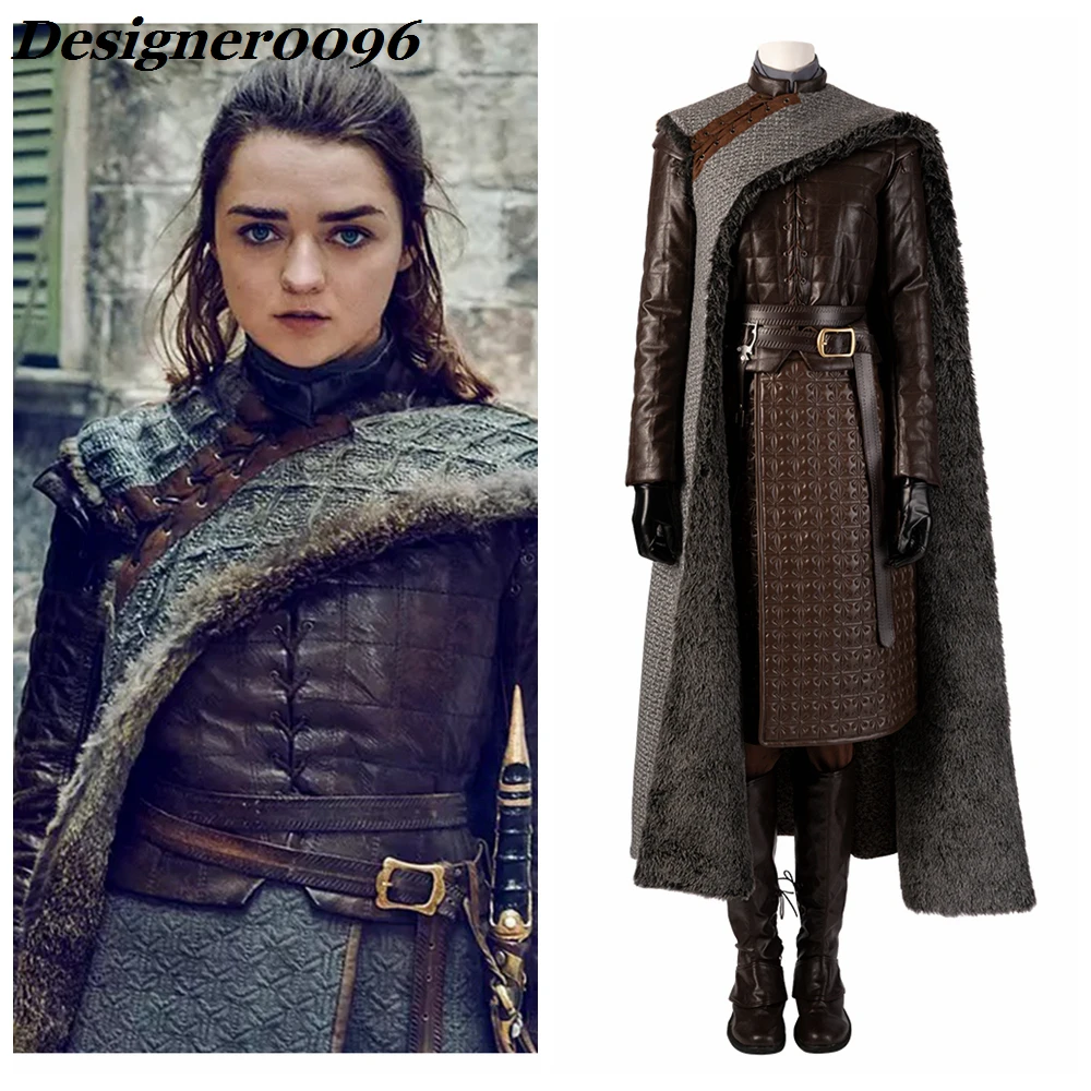

Cosplay Costume Game of Thrones Season 8 Arya Stark Movie Character COS Halloween Carnival Party Performance Cosplay Costume new