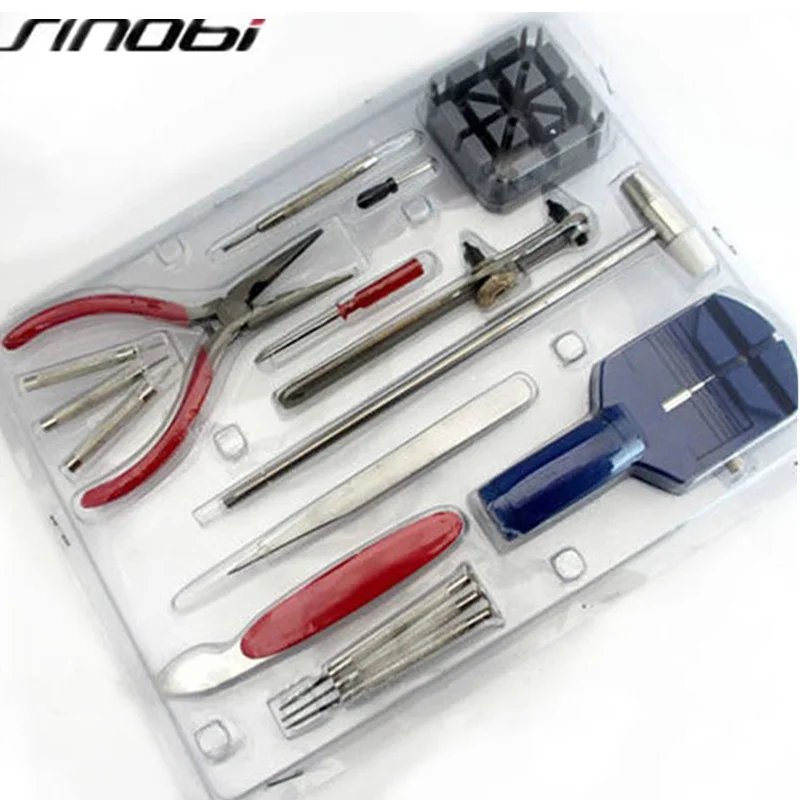 Набор инструментов для ремонта часов SINOBI, 16 шт., набор инструментов для самостоятельной диагностики, запасные части для часов, инструмент для часов horloge gereedschap