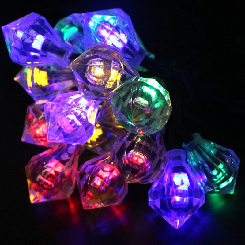 Chiclits Garland Solar Battery Lamp 20 LED Garden Decoration Lights String Fairy Crystal Diamond Yard Room Rooftop Christmas Tree Decoration (5)