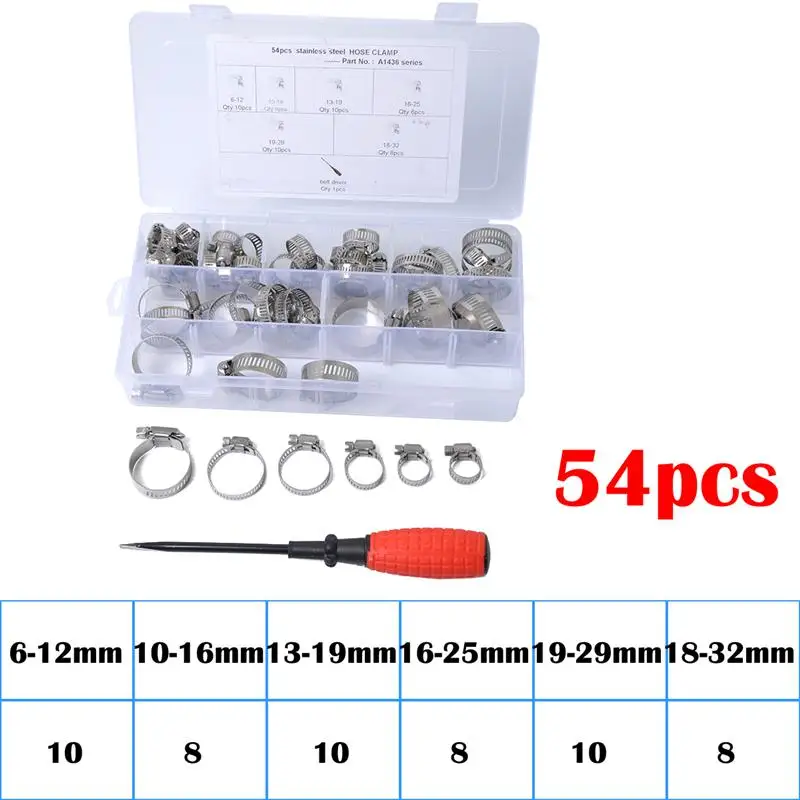 54 шт. зажимы для шланга воздушные заколки с отверткой для водяных труб топливная линия воздушные аксессуары для шланга