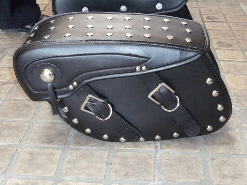 

Free Shipping Motorcycle Bag modified cruiser Vulcan side chartered saddle bag with rivets side boxes motorcycle kit-bag