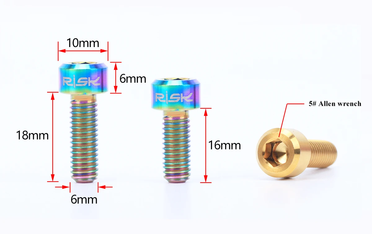 4 шт. M6x16 велосипед из титанового сплава дисковый тормозной суппорт болт тормозной болт горный велосипед масляный дисковый тормоз TC4 удерживающий винт