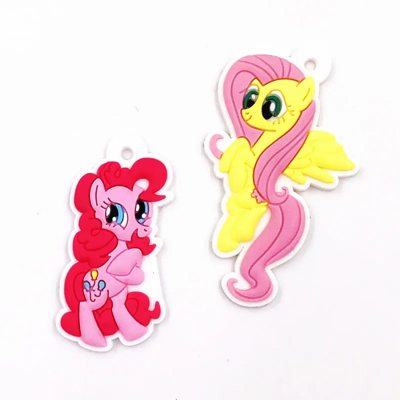 

2Pcs Lovely Cartoon Animal Unicorn Horse Decor Accessories Flat Back PVC DIY Gadgets Kids Gift Charms For Jewelry Making