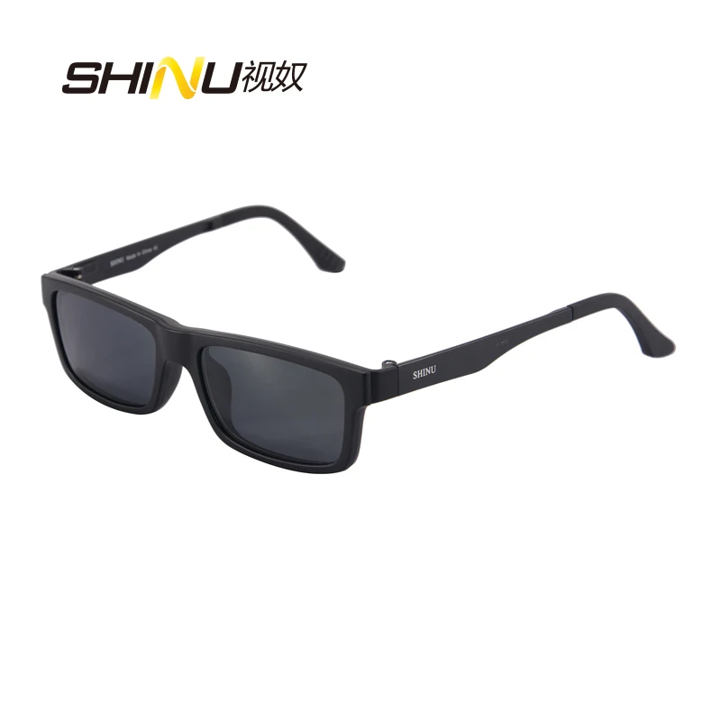 

SHINU Brnad Glasses Polarized Magnetic Clip On Sunglasses TR90 Optical Glasses Frame Prescription Eyewear Night Driving Goggle