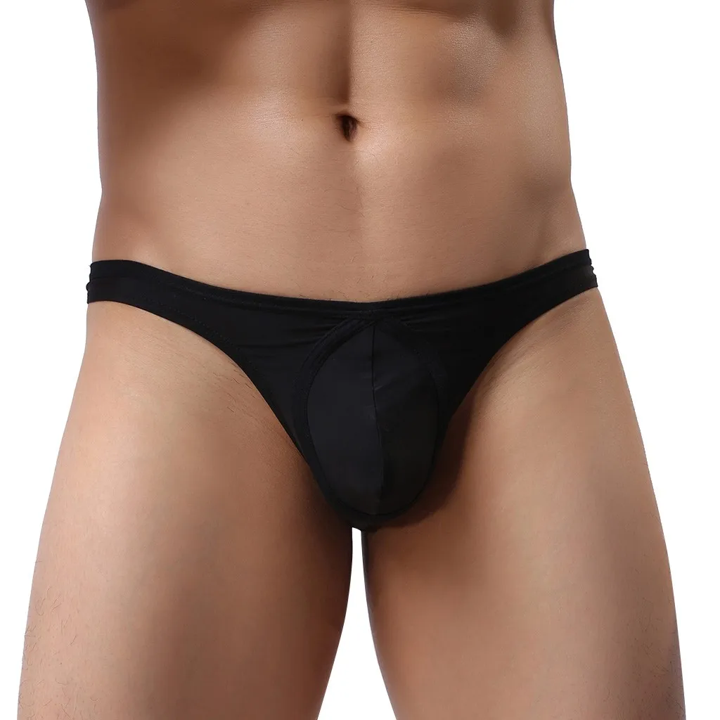 

Fashion Brand mens bikini Gay underwear Men's Sold Color Natural Washed Breathable Sexy Underwear thong string mens panties