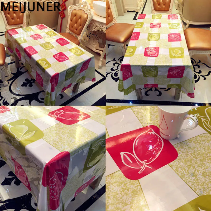 

Meijuner PVC Table Cloth Waterproof Rectangular Plastic Cloth for Picnic Party Home Table Cloth Semitransparent Plastic MJ091