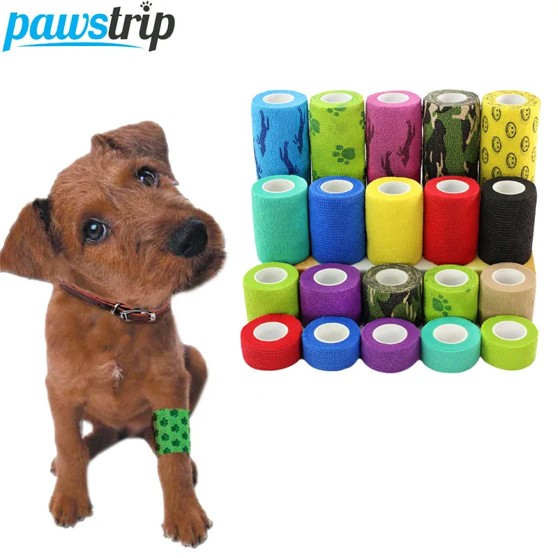 

1Roll Flexible Cohesive Pet Bandage Medical Elastic Bandage Vet Tape Wrap 4 Size
