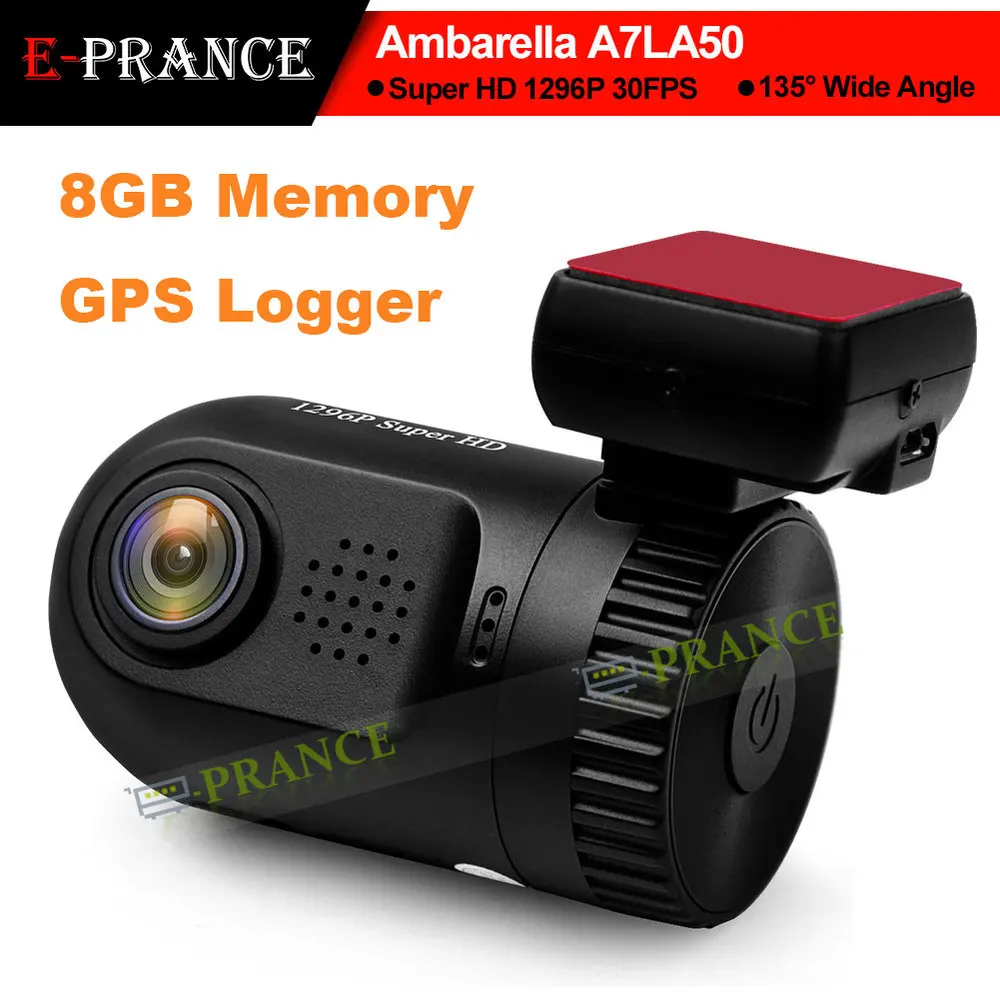 Smallest Mini 0805 Car Black Box Ambarella A7 OV4689 4MP 1296P Built-in 8GB GPS Logger HDR WDR LDWS H.264 Night Vision Blackbox |