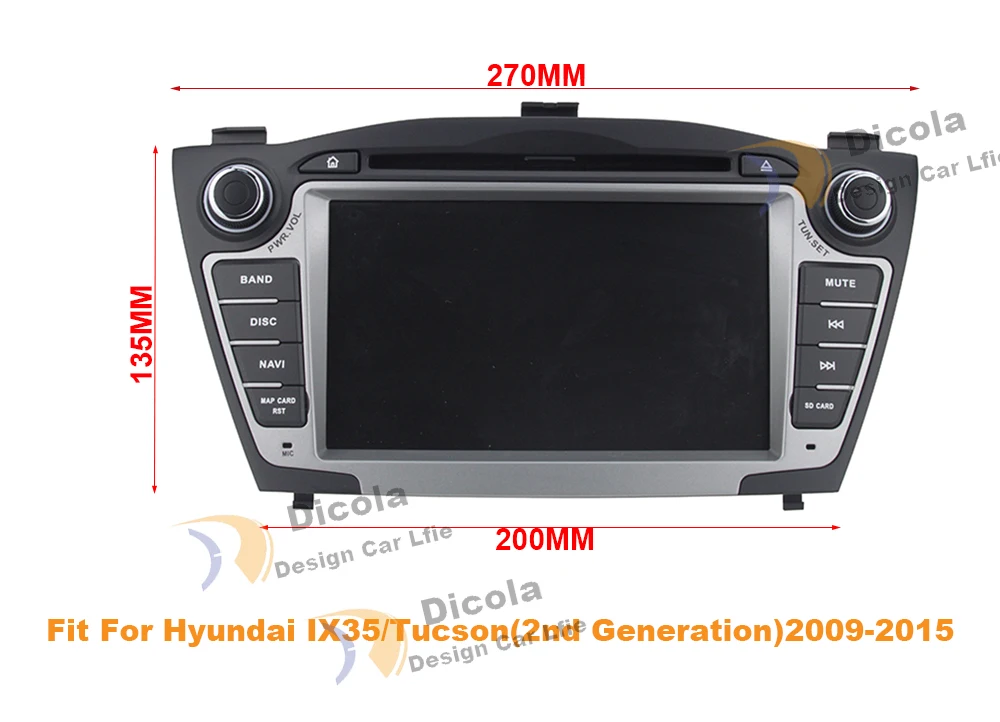 Clearance 2 din Android 8.0 car radio Stereo for HYUNDAI IX35 New Tucson car dvd player gps navi with 4G RAM 32G ROM Free Map Camera 0