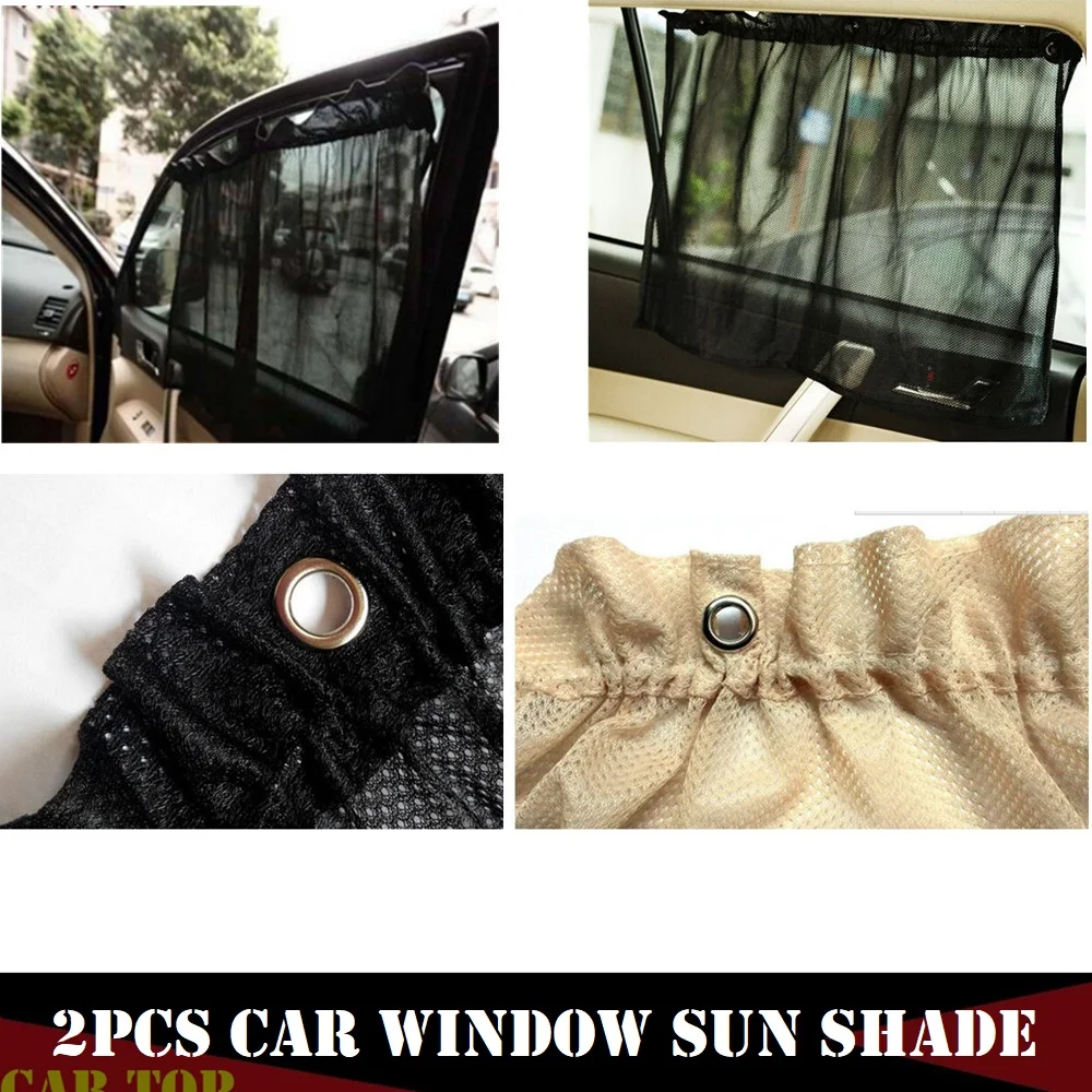 

2PCS Curtains For Car Foldable Car Window Sunshade Auto Side Window Sun Shade Mesh Curtain Windshield Blind Car Curtain