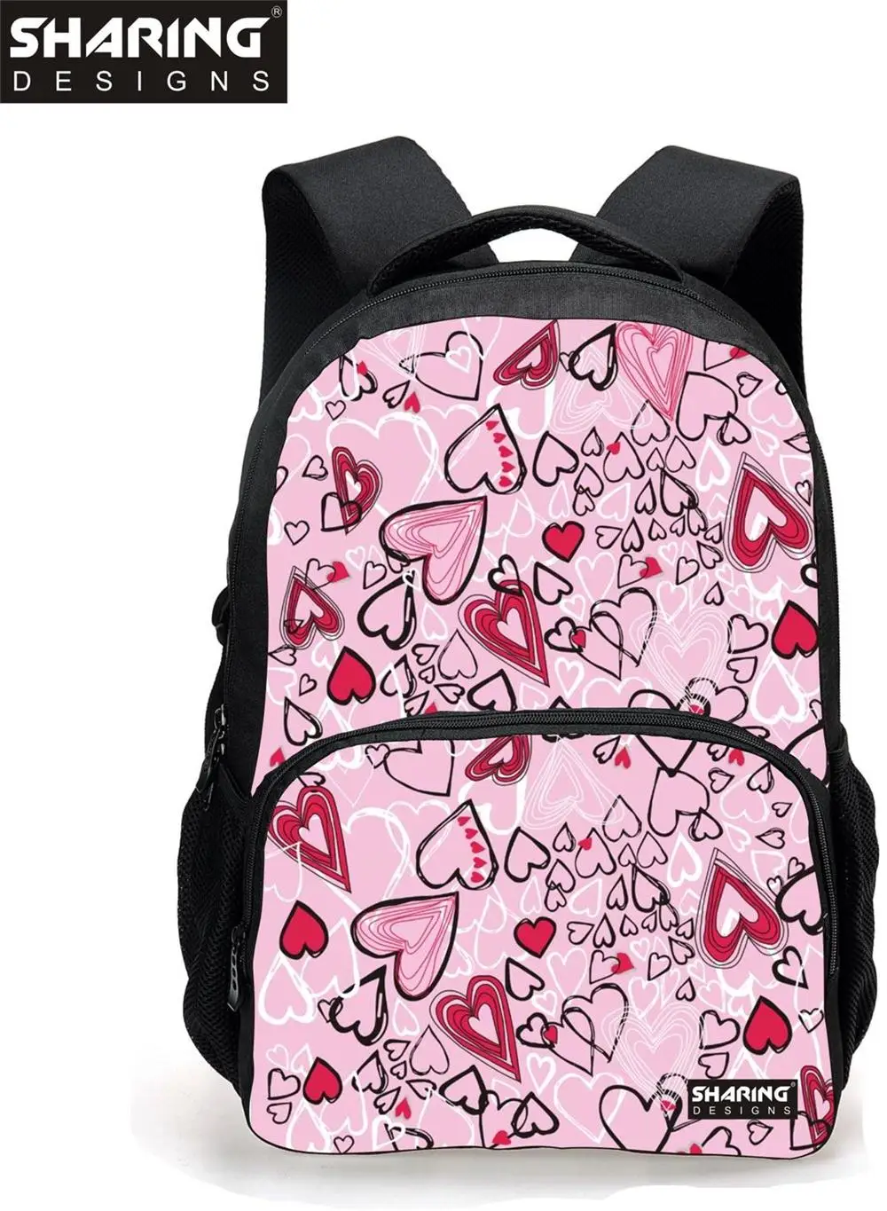 3D cute Heart shaped print women backpack heart school backpack for teenage girls large capacity student
