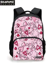 3D cute Heart-shaped print women backpack heart school backpack for teenage girls large capacity student casual laptop rucksack