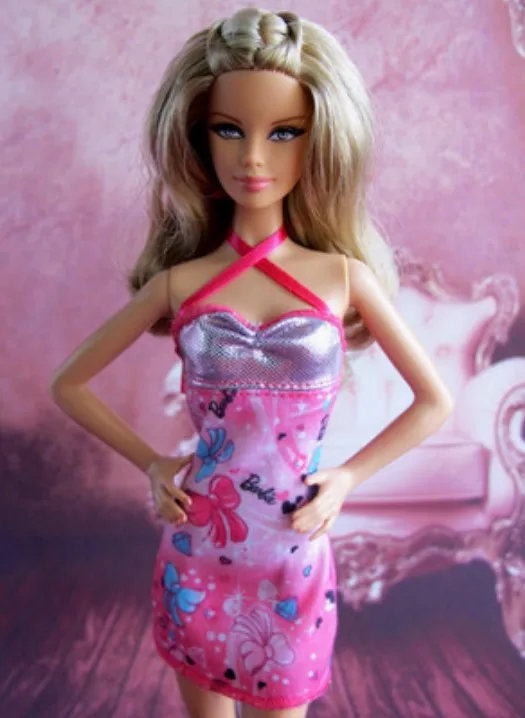 Праздничные подарки для девочек, костюм, тонкое платье, вечернее маленькое сексуальное платье, Одежда для куклы BB BBIA92 - Цвет: a dress only