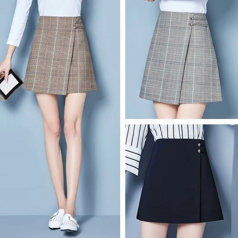 Летняя одежда для девочек, шикарные мини-юбки для студентов, стильные трапециевидные юбки для девочек, клетчатые тонкие юбки в Корейском стиле для детей 16-20 лет