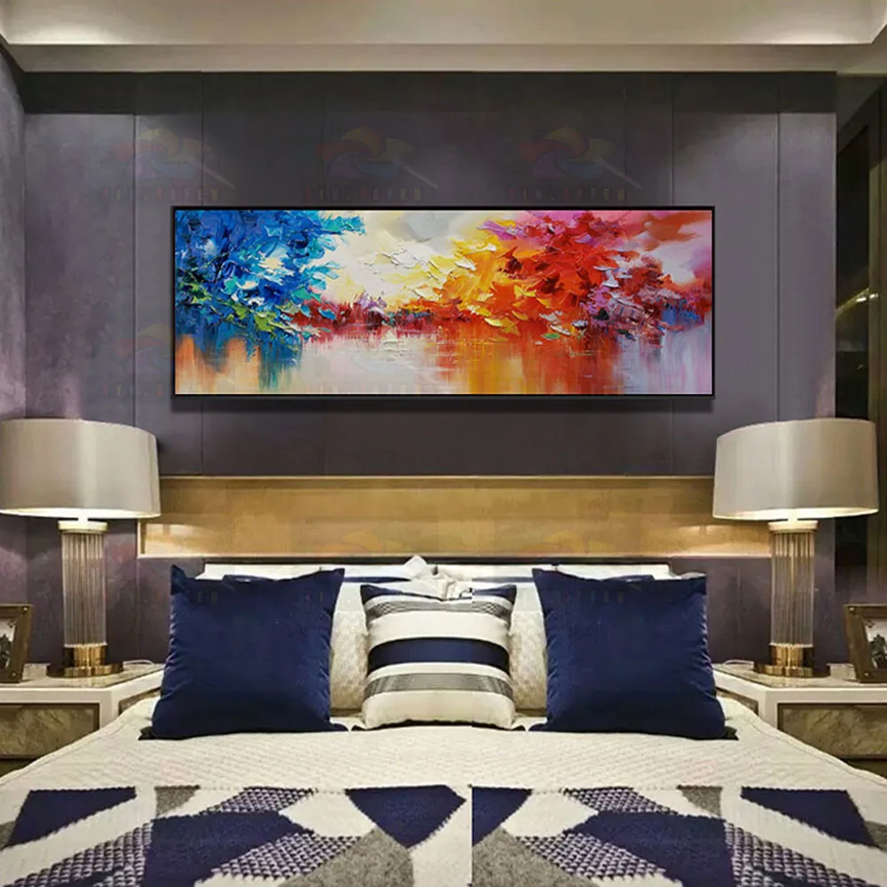 hand-painted Landscape oil painting modern living room decorative painting 100% best Knife painting original  directly from artis YS1-002 (8)