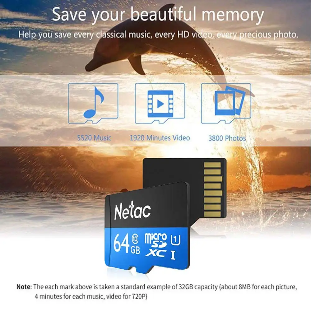 Netac micro SD 16 ГБ 32 ГБ 64 Гб microSDHC/SDXC mini Memroy карта карт sd карта памяти флэш-память TF карта