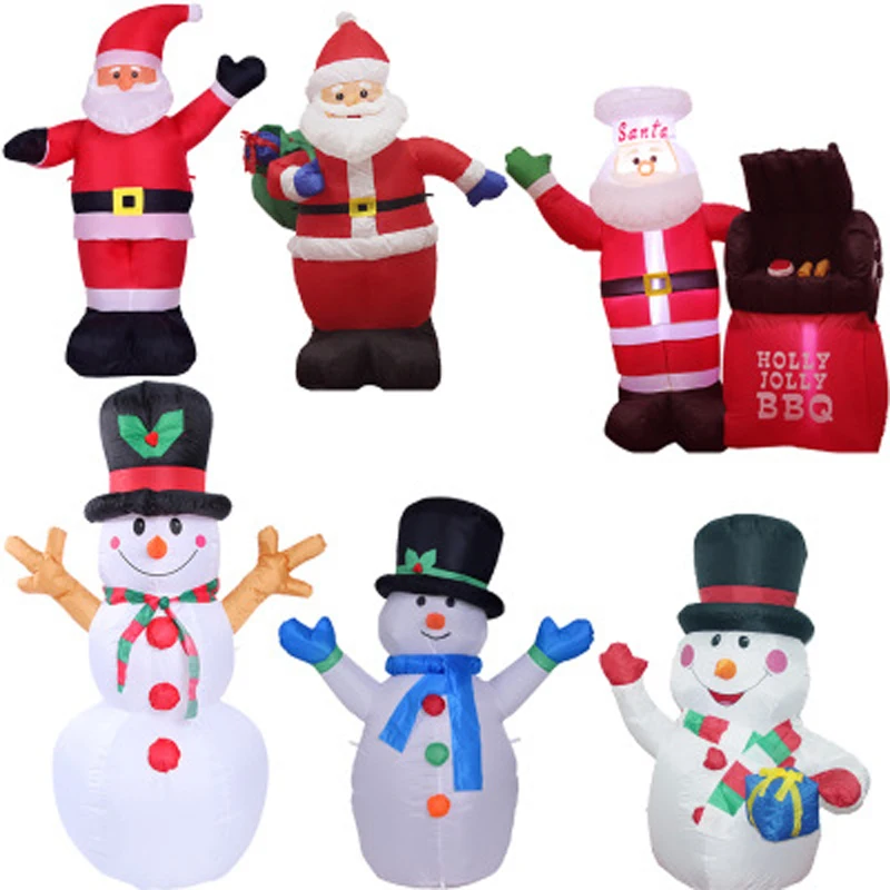 

Air Blown Christmas Decor Inflatable Santa Claus Sleigh Reindeer Costume Props New Year Super Market Decor Lighted Xmas Props