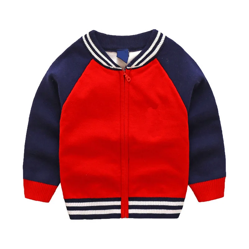 

8) hot childern Sweater cardigan 3T-7T boys baby's spring or autumn outerwear sweater red and dark blue good quality and soft